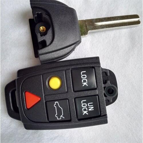 DAKATU Remote Folding Flip Fob Key Case Shell 5 Buttons for Volvo C30 C70 S40 S80 V50 V70 Xc90 Xc70 Xc60
