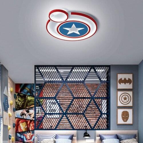 Modern Red LED Star Ceiling Lamp for Bedroom Living Dining Study Childrens Room Nursery Corridor Loft Nordic Indoor Lighting