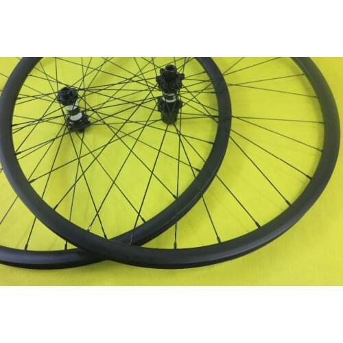 Light 27.5er MTB XC 27mm x 25mm hookless straight pull 27.5" carbon wheelset 6 bolt hub 28H CX ray spokes 650B bicycle wheels