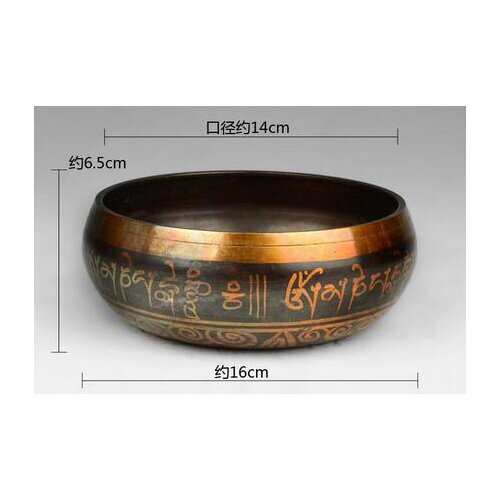 Decoration Brass Diameter 14cm MEDITATION HEALING GENUINE GLORIOUS OLD YOGA RARE TIBETAN SINGING BOWL copper singing bowls