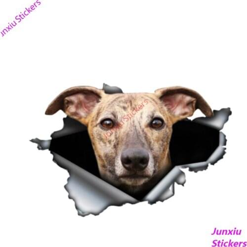Personality Brindle Greyhound Dog 3D Vinyl Waterproof Car Window High Quality Accessories Vinyl Decorative PVC 13cm X 9cm