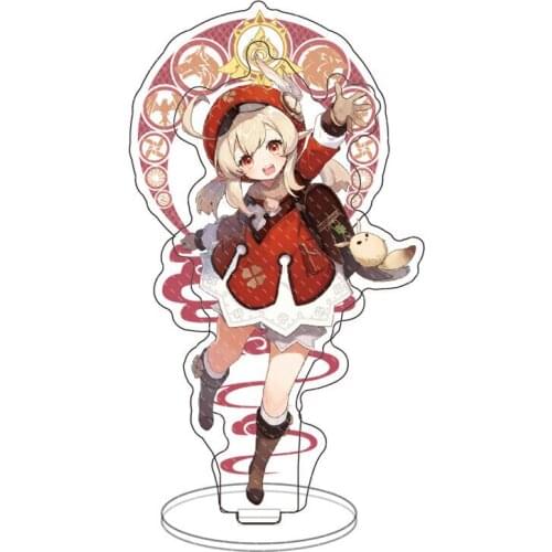 Explosion Anime Figure Genshin Impact Diluc Venti Klee Keqing Qiqi Acrylic Stand Model Plate Desk Decor Standing Sign Keychain