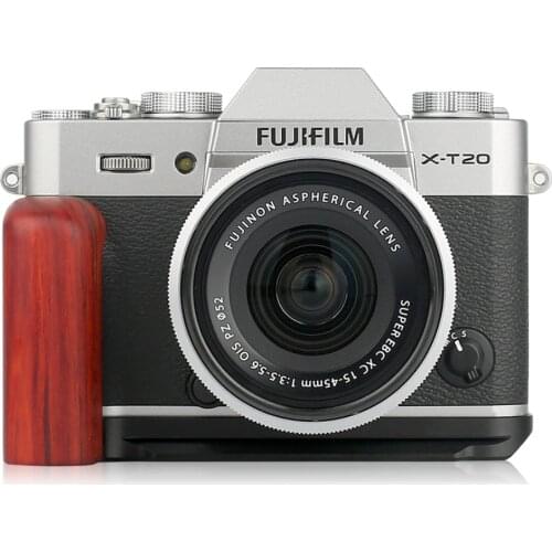 WEPOTO XT30 Grip Metal BracketQuick Release Base Padauk Wood Handle Compatible with Fuji XT30 XT20 XT10 (GP-XT20-R)