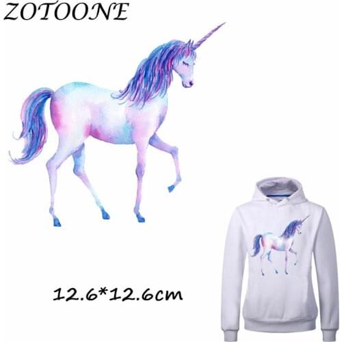 ZOTOONE Fantasy Unicorn Patch for Clothes T Shirt Ironing on Patches Stickers DIY Heat Transfer Accessory Washable Appliques C