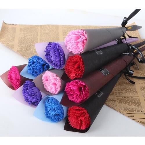 1pc Valentine Gift Soap Forever Carnation Flower Mothers' Day Gifts Bouquet Beautiful Decorative Realistic artificial flowers