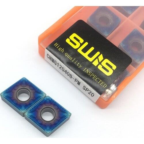 10pcs CNMG120408 PM SP20 External Turning Tools CNMG120408 Carbide inserts Cutting Tool CNC Tools Lathe tools Lathe cutter