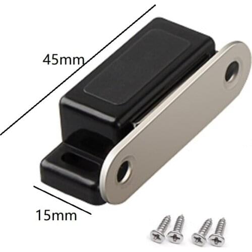 10pcs/lot Black Plastic Small Magnetic Door Catches Kitchen Cupboard Wardrobe Cabinet Latch Catch Cabinet Hardware