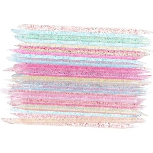 100Pcs Reusable Crystal Stick Double End Nail Art Cuticle Pusher Cuticle Remover Tool Pedicure Care Nails Manicures Dotting Tool