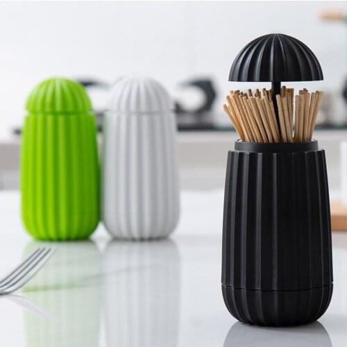 150E 1PC PP Creative Cactus Shape Toothpick Holders Automatic Toothpicks Box Dispenser Home Bar Table Accessories