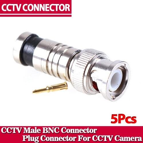 2017.Crazy sale,5Pcs/lot BNC Connector BNC To RG59 Male Comprassion Coax Connector