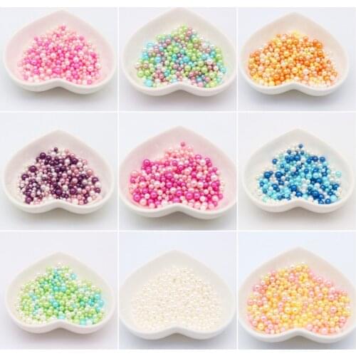 3/4/5mm No Hole Colorful Pearls Round ABS Imitation Pearl Bead Handmade DIY Necklace Bracelet Jewelry Making Accessories 10g