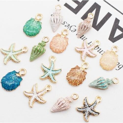 New Fashion 7Pcs Enamel Alloy Starfish Charms Pendants For Women Earrings Jewelry Making Fit Bracelet&Necklace DIY Jewelry Gifts