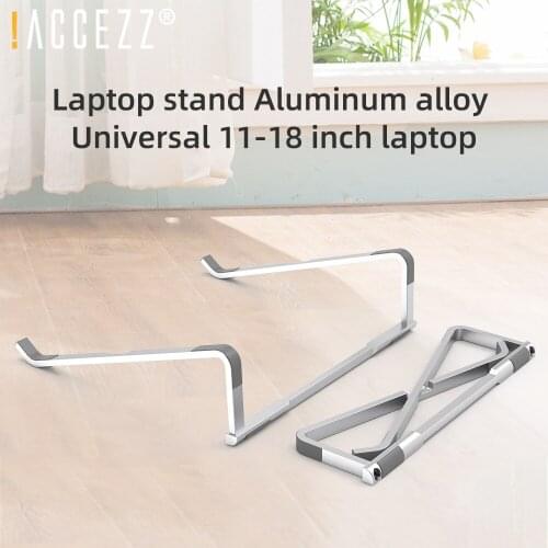 !ACCEZZ Aluminium Laptop Stand Foldable Non-Slip Desktop Notebook Holder For Macbook Air Pro Tablet Notebook Computer 12-18inch