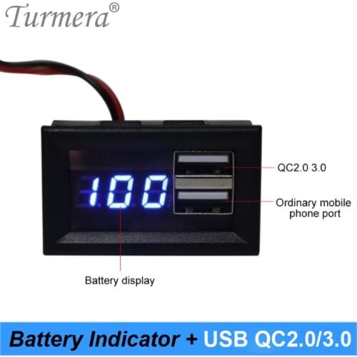 Battery Indicator Voltmeter 12V 24V QC 2.0 3.0 USB Port for Uninterrupted Power Supply Battery and 12V Car Phone Charger Turemra