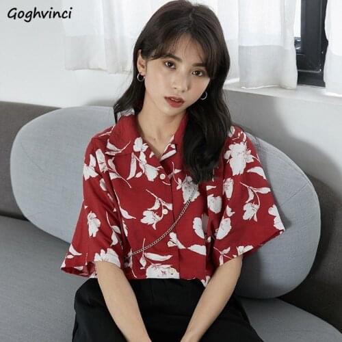 Blouses Women Short Sleeve Floral Pattern Summer Chiffon Shirts Womens Retro Designer Personalized Chic Ins Harajuku Ulzzang New