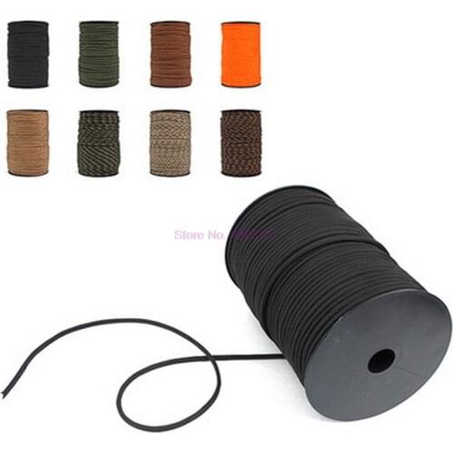 By dhl or ems 50pcs 2018 100m Tent Rope Reflective 9 Strand Core 550 Paracord Parachute Cord Lanyard Guyline Guy Line Wires