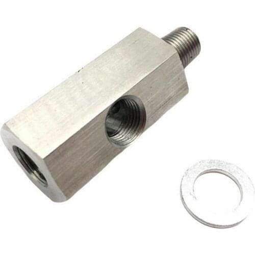 1/8'' BSPT Oil Pressure Sensor Tee To Two NPT Adapter Turbo Supply Feed Line Gauge