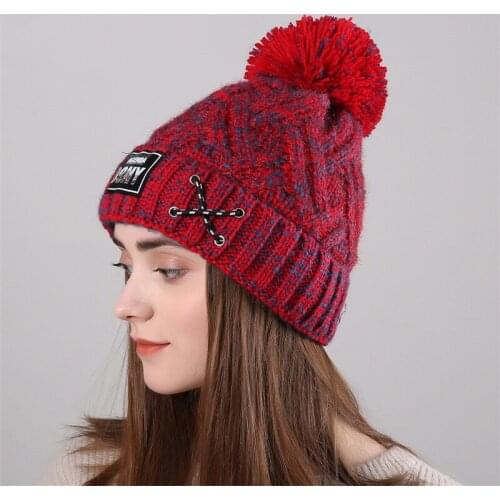 DUOJIAOYAN New Winter Curling Velvety Hat Label Agenda Dgny Men Women Hats Knitting Warm Cap Outdoor Rope Caps Hair Accessories