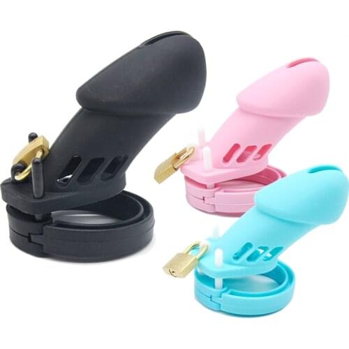 Medical Soft Silicone Male Chastity Cage Penis Lock Cock Ring Chastity Penis Cages Urethral Lock Adult Sex Products for Men Gay