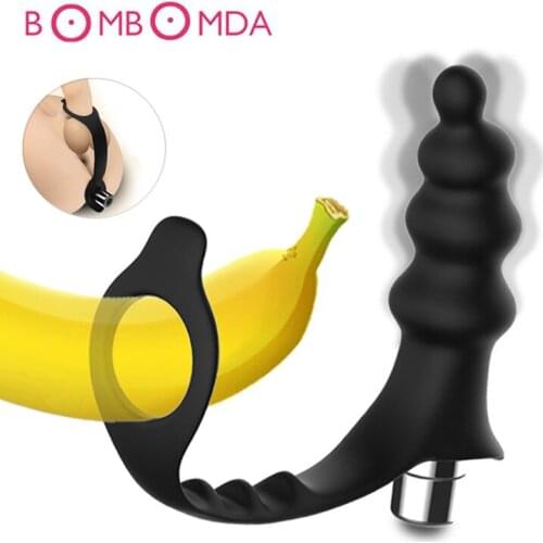 Male Anal Vibrator Penis Stimulate Prostate Massager 7 Frequency Adult Product Butt Plug Sex Toys for Men Orgasm Chastity Device