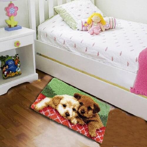 Carpet Embroidery Latch Hook Rug Kits Canvas Cross Stitch Crocheting Latch Hook Kits Foamed Knitted Fomiaran For Needlework DIY