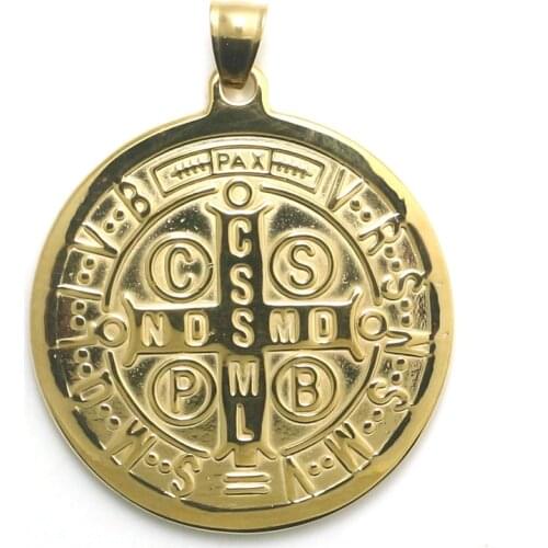 32g CSPB CSSML NDSMD Saint Benedict of Nursia 316L Stainless Steel Catholic Church Christianity Jesus Exorcism Pendant