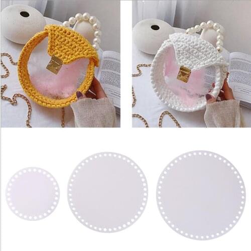 2pcs/set 10cm-12-15-18-20-cm Round Shape Clear Acrylic Base Mould For Knit Bag findings--size Option