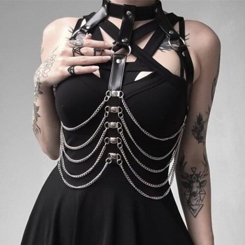 Strap on Leg Harness Chain Belt Seks Bdsm Bondage Anti-chafing Thigh Band Pole Dancing Fetish Gothic Harajuku Goth Punk Rings