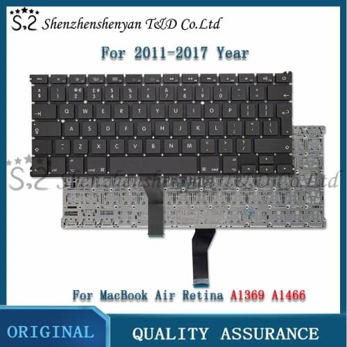 Brand New US UK Replacement Keyboard Russian Spain French German Sweden Layout for Macbook Air 13 "A1369 A1466 2011-2017 Years
