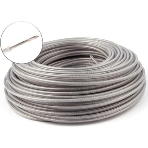 Steel Wire Grass Trimmer Wire Rope Brushcutter Lawn Mower Accessories Strimmer Wire Cord Lines Brush Cutter 2.4mm Gray 50 Meters