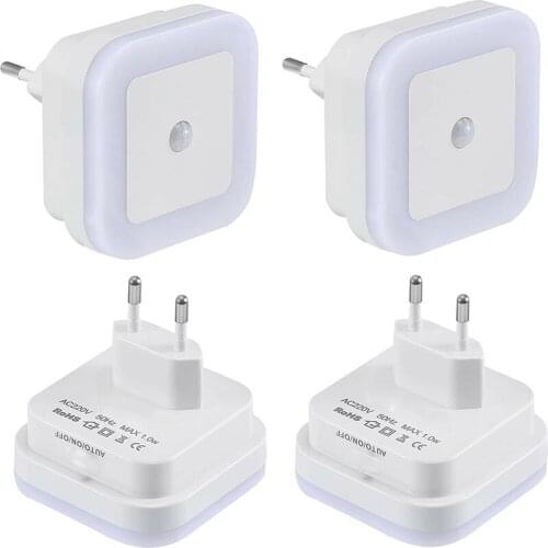 0.5W Socket LED Night Light Portable EU Plug Cold White Square Lamp For Home Living room Stairwells Corridor Night Lamps