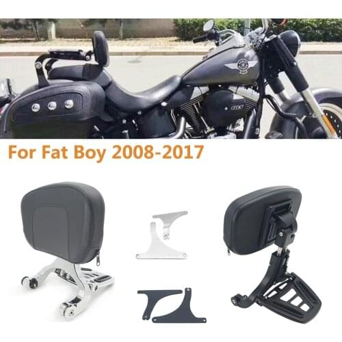 Motorcycle Multi-Purpose Driver Passenger Backrest with Folding Luggage Rack For Harley Models Fat Boy 2008-2014 2015 2016 2017