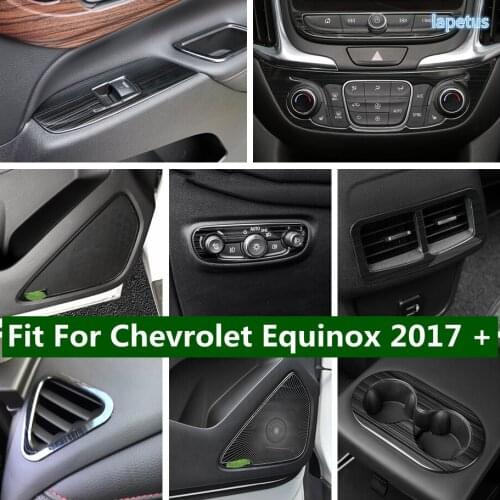 Interior Fit For Chevrolet Equinox 2017 - 2021 AC / Head Lights Button / Door Loudspeaker / Armrest Window Lift / Cup Cover Trim