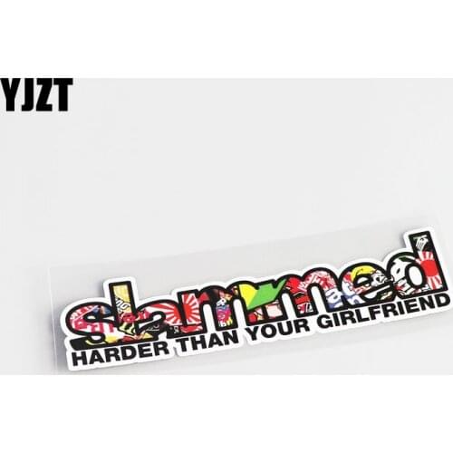 YJZT 15CM*3.5CM Fashion Chromatic SLAMMED Motorcycle Car-styling Decal Car Sticker PVC 13-0400