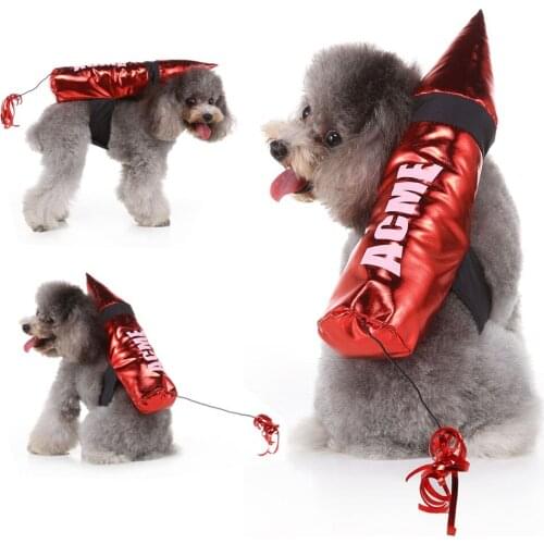 Funny Dog Clothes Halloween Rocket Disguise Cat Costume Christmas Clothes For Small Medium Dogs New Year Party Dress Up Pet Suit