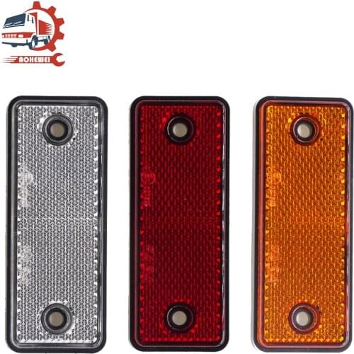 AOHEWEI 3x Amber Rear Reflector Reflective Strips for Gate Posts Night Safety Reflectors Screw Fix on Boat Trailer Caravan Truck