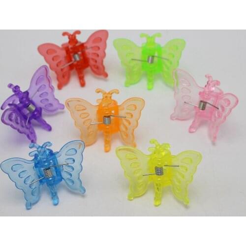 25 Mixed Color Plastic Cute Butterfly Hair Claw Clips Clamp 38X30mm for Kids