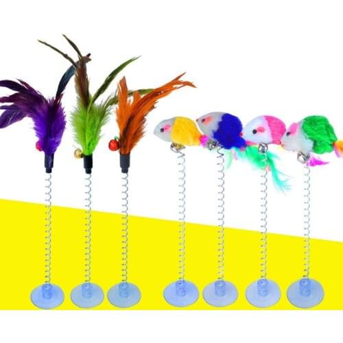 Cat Interactive Toy Stick Wand With Small Bell Toys Plastic Artificial Colorful Cat Teaser Toy Pet Supplies