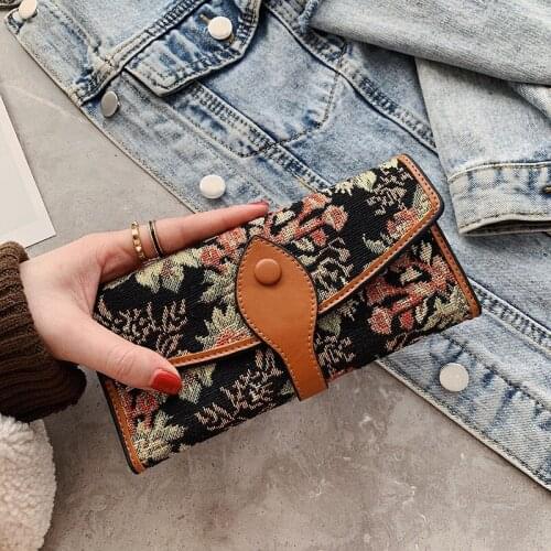 Wallet Womens Wallet Luxury Wallet Womens Canvas Purse Retro Wallet Multi-Card Card Holder Vintage Wallet Coin Purse