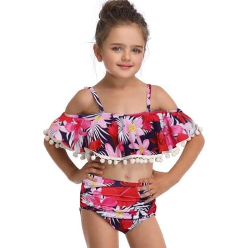 2019 New Summer Girls Printing Swimsuit Baby Girl Split Two-pieces Swimwear Childrens Cute bikini Bathing Suit wholesale Clothes