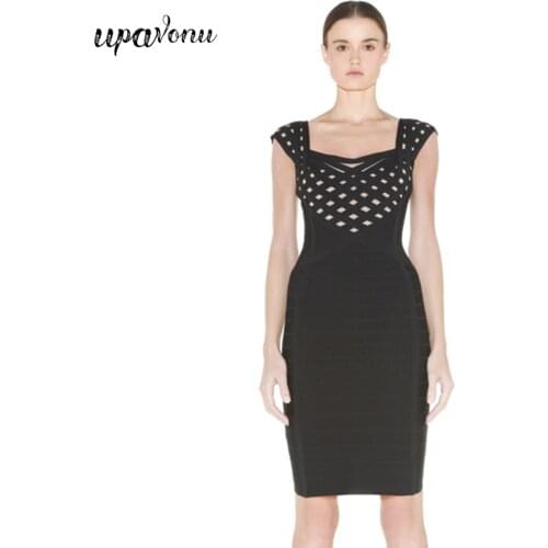 Free Shipping Elegant Knee Bandage Dress 2021 Summer Womens Square Collar Half Sleeve Bodycon Striped Dress Club Party Vestidos