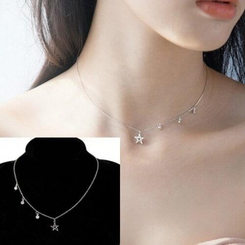 Fashion Jewelry Bohemian Crystal Necklace Statement Pendant Necklace Double Star Necklace Female Elegant Necklace