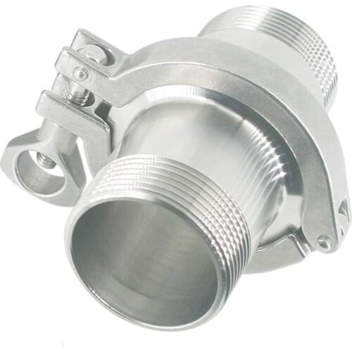 1-1/2" 1.5" DN40 Sanitary Male Thread Ferrule OD 64MM Pipe Fittings+Tri Clamp+PTFE Gasket Stainless Steel SS304