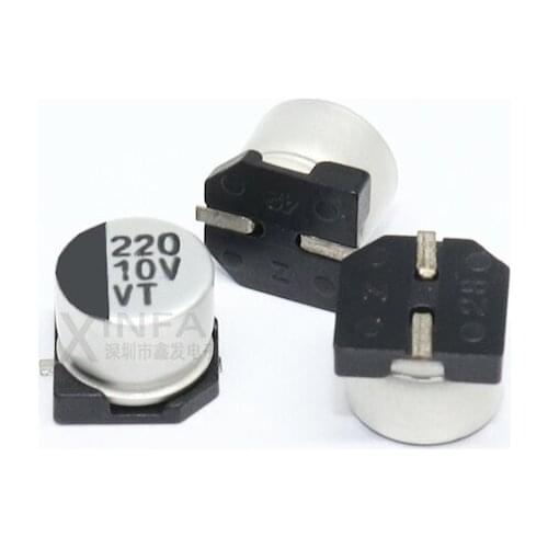 10pcs/lot 100% original Aluminum electrolytic capacitor 10V220UF volume 6.3*5.4 220UF/10V SMD electrolytic capacitor