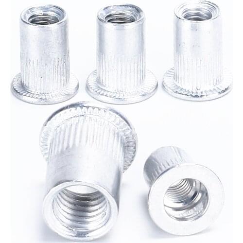 10PCS M3 M4 M5 M6 M8 M10 Aluminum Alloy Rivnut Flat Head Threaded Rivet Insert Nutsert Cap Rivet Nut
