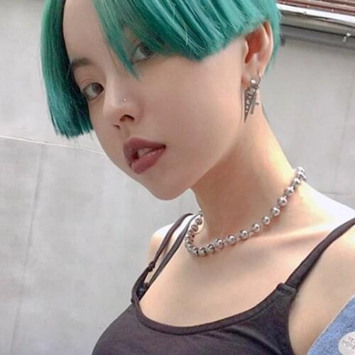 100% Stainless Steel Round Bead Choker Necklace For Women 4mm/6mm/8mm Metal Round Bead Chain Necklace