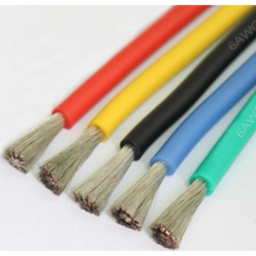 2m 6AWG Silicone Wire Ultra Flexiable Cable for 600V 50A Copper Silver Battery Quick Connector Plug Disconnect Winch Trailer