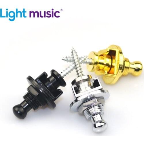 2pcs Guitar Strap Lock Metal Button Hold Tight Easy Remove Screw For Acoustic Electric Bass Guitar Strap