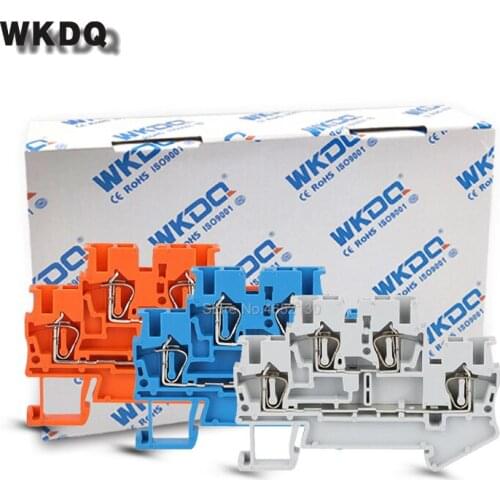 50Pcs STTB 2.5 Electrical Connector 2 Level Double Spring-cage Connection 4-Conductors Terminals Din Rail Terminal Block STTB2.5