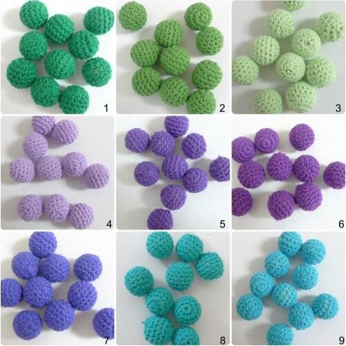 240pcs 24 Colors Mix 20mm PUMPKIN COLOR Wooden Round Crochet Beads For Baby Teethers